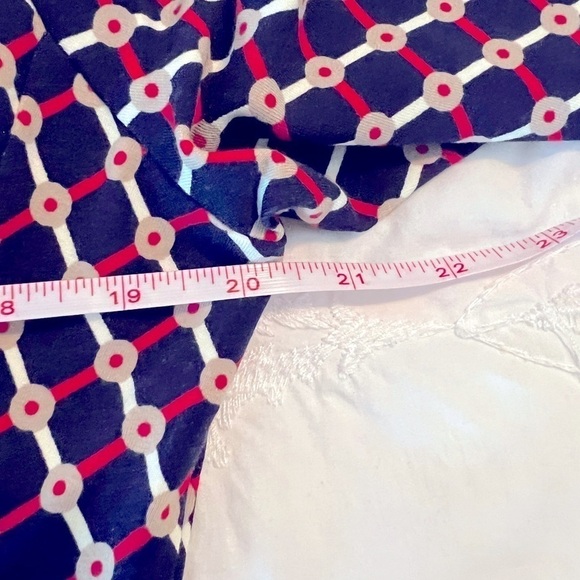 Talbots Crossover Top Navy Red Beige Size XL - Picture 6 of 7